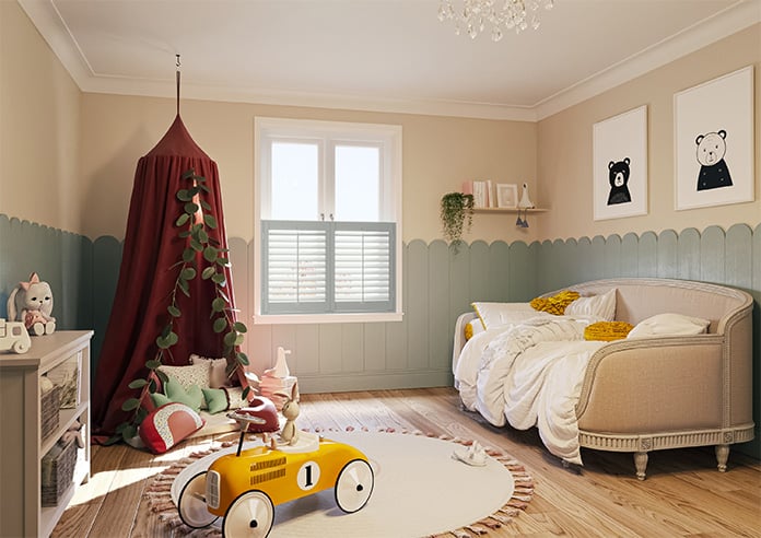 Kensington, Skyline Grey - Cafe Style Plantation Shutter - Image 7